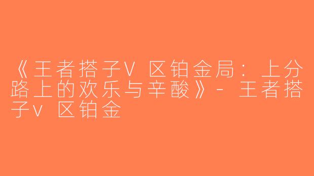 《王者搭子V区铂金局：上分路上的欢乐与辛酸》-王者搭子v区铂金