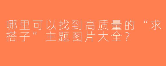 哪里可以找到高质量的“求搭子”主题图片大全？