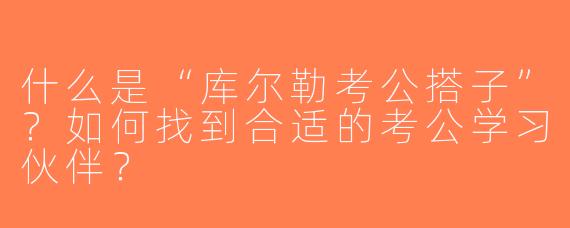 什么是“库尔勒考公搭子”？如何找到合适的考公学习伙伴？