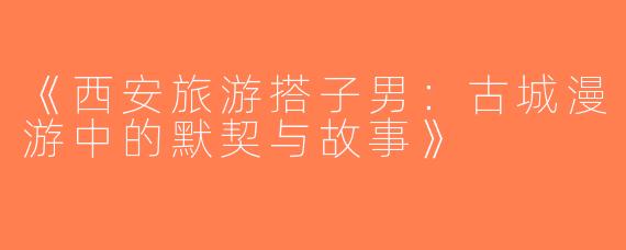 《西安旅游搭子男：古城漫游中的默契与故事》