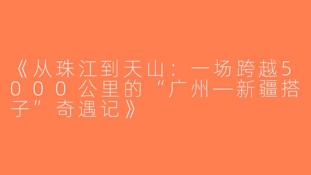 《从珠江到天山：一场跨越5000公里的“广州—新疆搭子”奇遇记》
