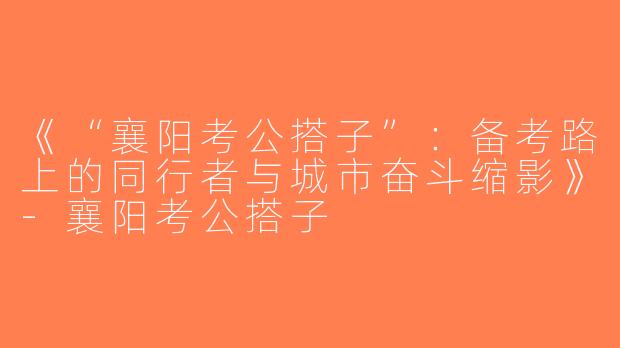 《“襄阳考公搭子”：备考路上的同行者与城市奋斗缩影》-襄阳考公搭子