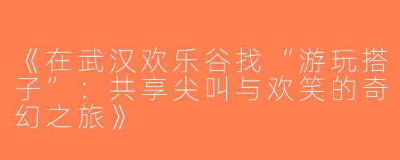 《在武汉欢乐谷找“游玩搭子”：共享尖叫与欢笑的奇幻之旅》