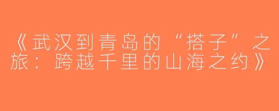 《武汉到青岛的“搭子”之旅：跨越千里的山海之约》