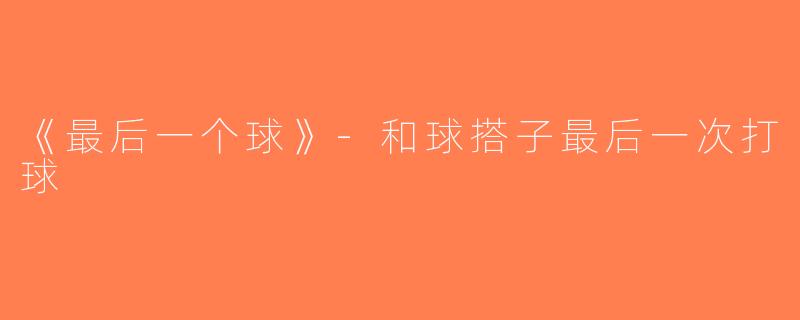 《最后一个球》-和球搭子最后一次打球