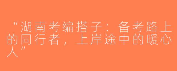 “湖南考编搭子：备考路上的同行者，上岸途中的暖心人”