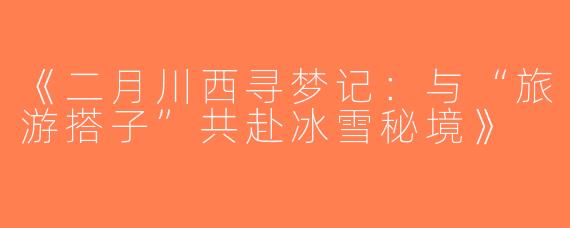 《二月川西寻梦记：与“旅游搭子”共赴冰雪秘境》