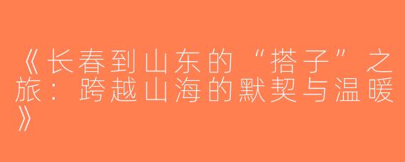 《长春到山东的“搭子”之旅：跨越山海的默契与温暖》