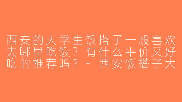 西安的大学生饭搭子一般喜欢去哪里吃饭？有什么平价又好吃的推荐吗？-西安饭搭子大学生