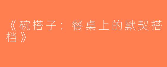 《碗搭子：餐桌上的默契搭档》