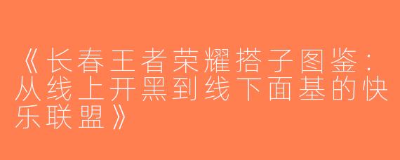 《长春王者荣耀搭子图鉴：从线上开黑到线下面基的快乐联盟》