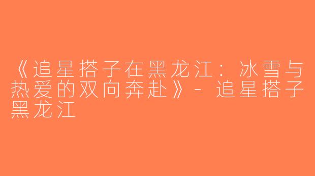 《追星搭子在黑龙江：冰雪与热爱的双向奔赴》-追星搭子黑龙江