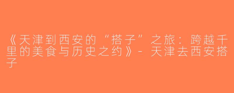 《天津到西安的“搭子”之旅：跨越千里的美食与历史之约》-天津去西安搭子