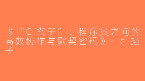 《“C搭子”：程序员之间的高效协作与默契密码》-c搭子