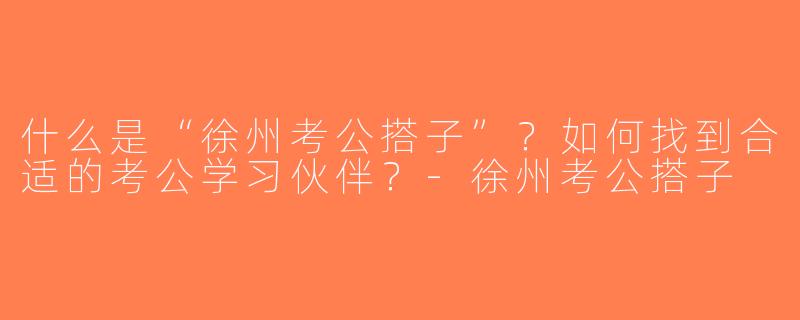什么是“徐州考公搭子”？如何找到合适的考公学习伙伴？-徐州考公搭子