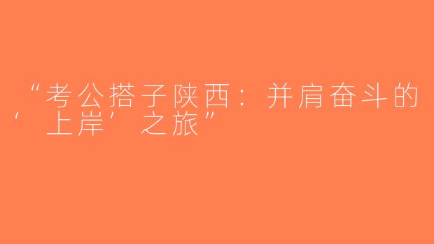 “考公搭子陕西：并肩奋斗的‘上岸’之旅”