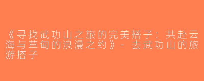 《寻找武功山之旅的完美搭子：共赴云海与草甸的浪漫之约》-去武功山的旅游搭子