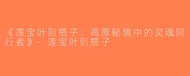 《莲宝叶则搭子：高原秘境中的灵魂同行者》-莲宝叶则搭子