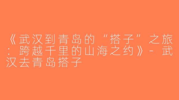 《武汉到青岛的“搭子”之旅：跨越千里的山海之约》-武汉去青岛搭子