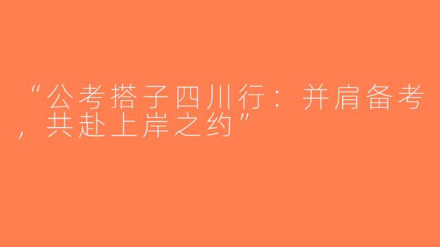 “公考搭子四川行：并肩备考，共赴上岸之约”