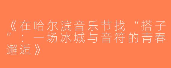《在哈尔滨音乐节找“搭子”：一场冰城与音符的青春邂逅》