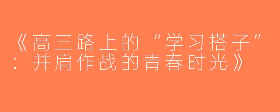 《高三路上的“学习搭子”：并肩作战的青春时光》