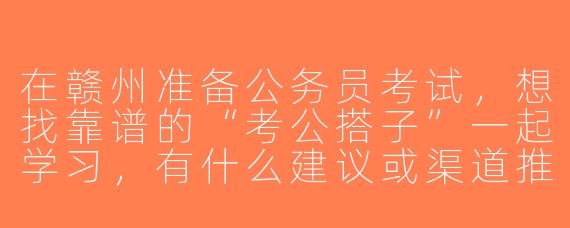 在赣州准备公务员考试，想找靠谱的“考公搭子”一起学习，有什么建议或渠道推荐吗？