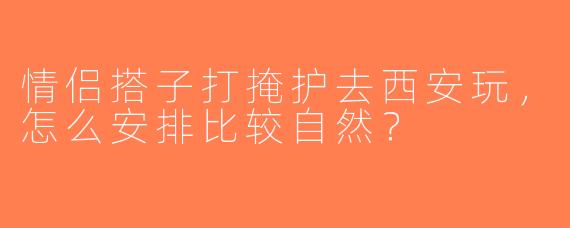 情侣搭子打掩护去西安玩，怎么安排比较自然？