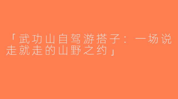 「武功山自驾游搭子：一场说走就走的山野之约」
