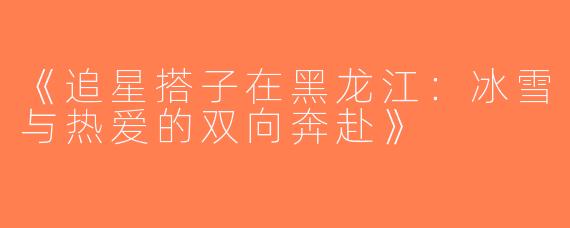 《追星搭子在黑龙江：冰雪与热爱的双向奔赴》