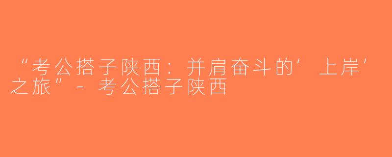 “考公搭子陕西：并肩奋斗的‘上岸’之旅”-考公搭子陕西