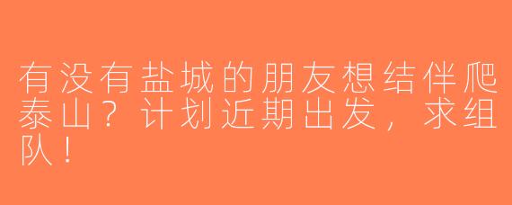 有没有盐城的朋友想结伴爬泰山？计划近期出发，求组队！