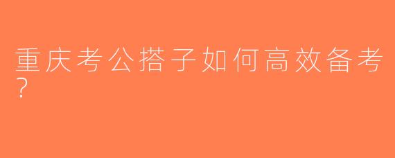 重庆考公搭子如何高效备考？