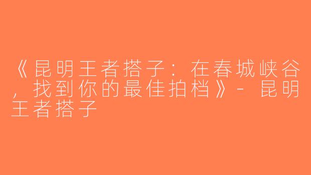 《昆明王者搭子：在春城峡谷，找到你的最佳拍档》-昆明王者搭子