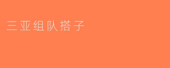 三亚组队搭子