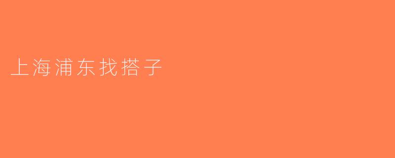 上海浦东找搭子