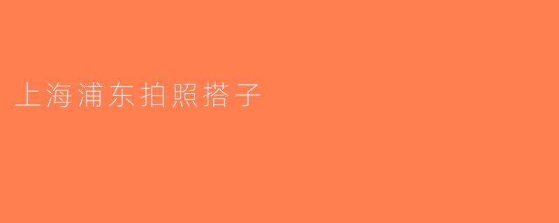 上海浦东拍照搭子
