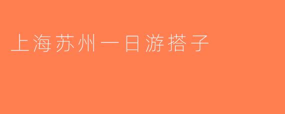 上海苏州一日游搭子