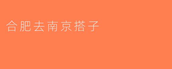 合肥去南京搭子