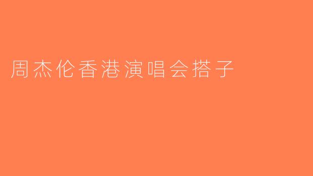 周杰伦香港演唱会搭子