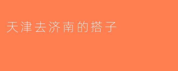 天津去济南的搭子