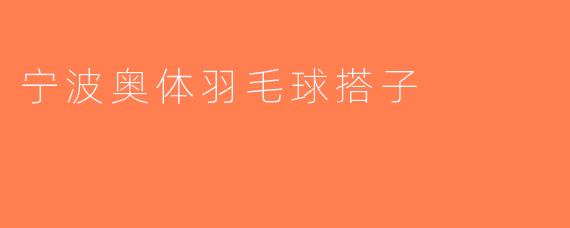 宁波奥体羽毛球搭子