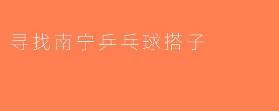 寻找南宁乒乓球搭子