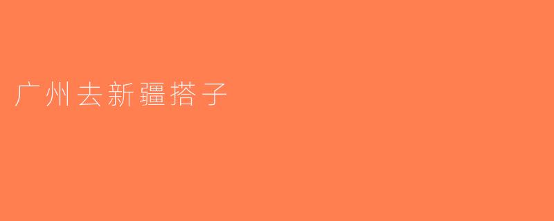 广州去新疆搭子