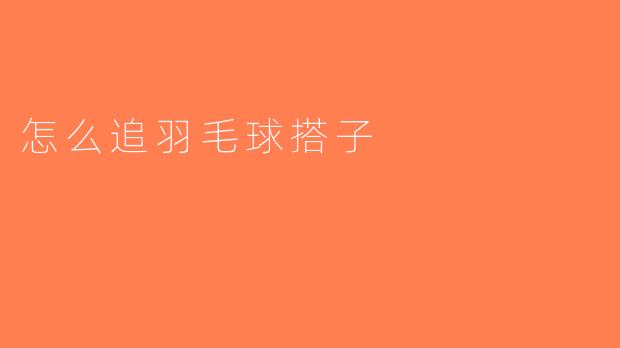 怎么追羽毛球搭子