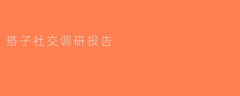 搭子社交调研报告