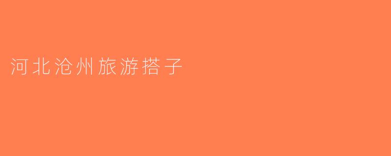 河北沧州旅游搭子