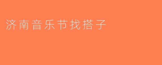 济南音乐节找搭子