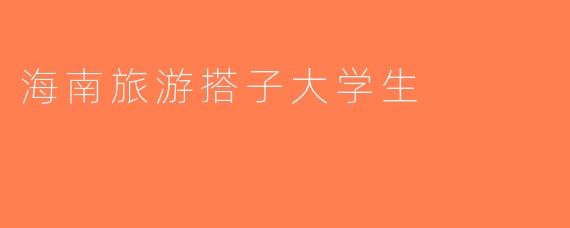 海南旅游搭子大学生