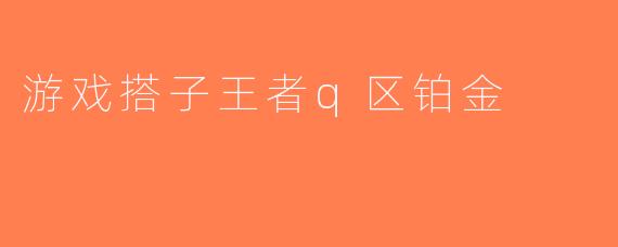 游戏搭子王者q区铂金